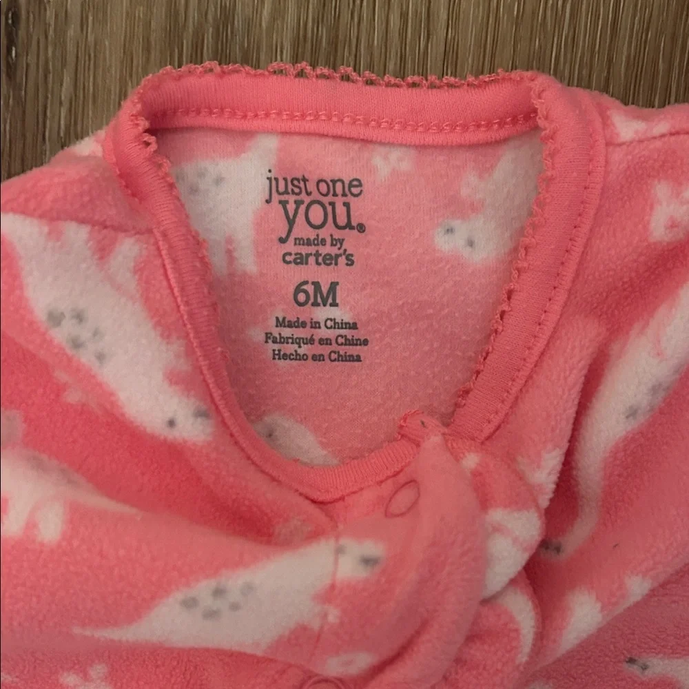 Carter's Pink Dinosaur Footed One Piece